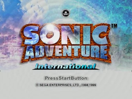 Sonic Adventure title screen for Sega Dreamcast